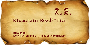 Klopstein Rozália névjegykártya